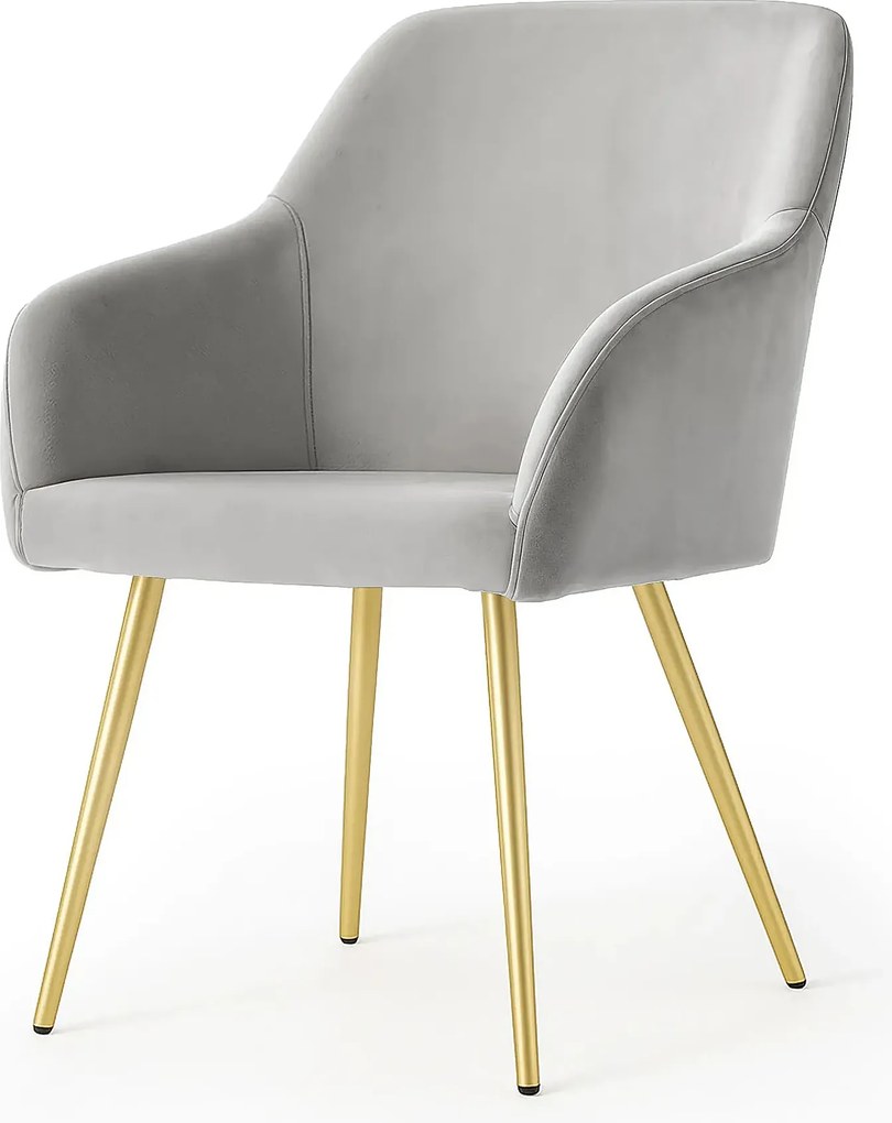 Zestaw 2 szarych krzeseł welurowych H2-P09