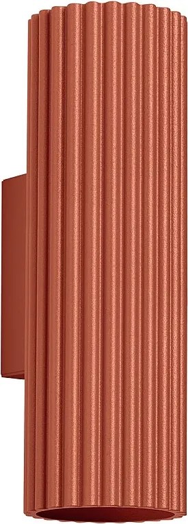 Lampa Ścienna Minimalistyczny Karbon, Aluminium - 2 Źródło - L.6.5 X H.20 Cm - Ochra Czerwona