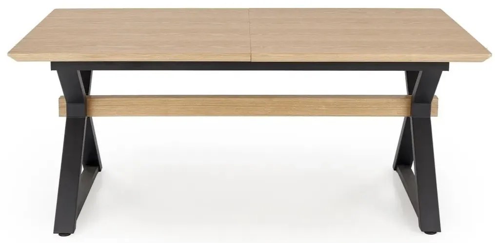 Stół rozkładany HENRY 180(300)x100 dąb naturalny/czarny HALMAR