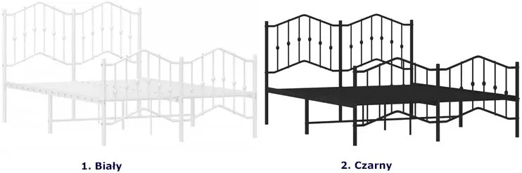 Czarne metalowe łózko małżeńskie 120x200cm T2-H78