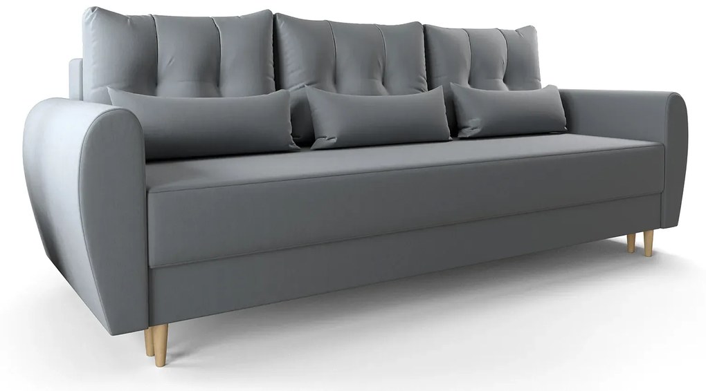 Popielata sofa rozkładana Pini