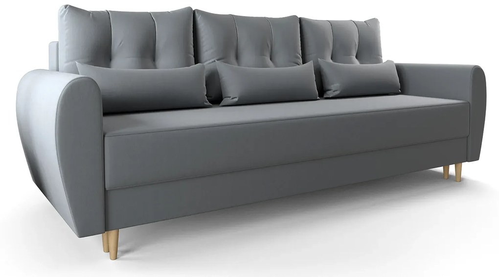 Popielata sofa rozkładana - Sinsiew 3X