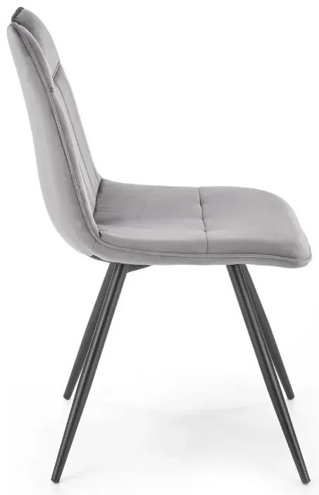 Krzesło tapicerowane K521 VELVET szare HALMAR