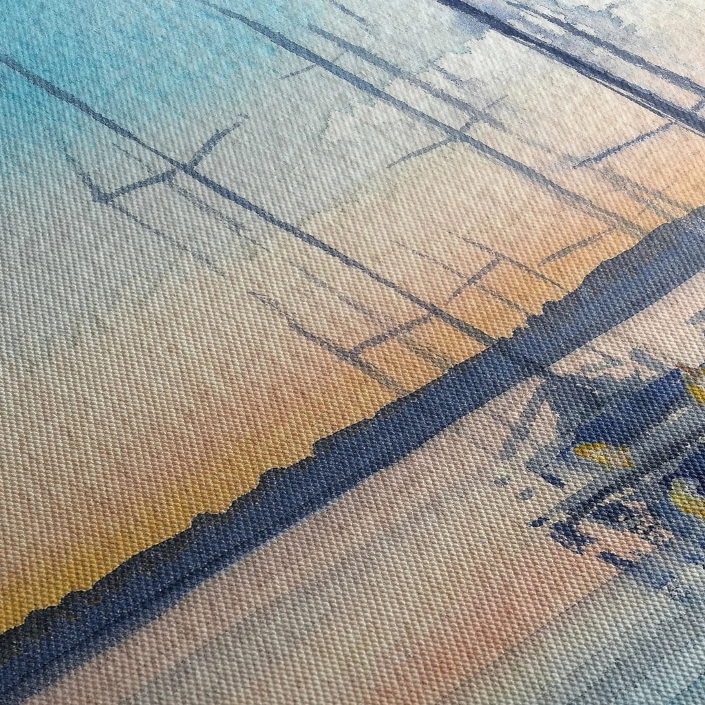 Obraz - Żeglarstwo, akwary (170x50 cm)