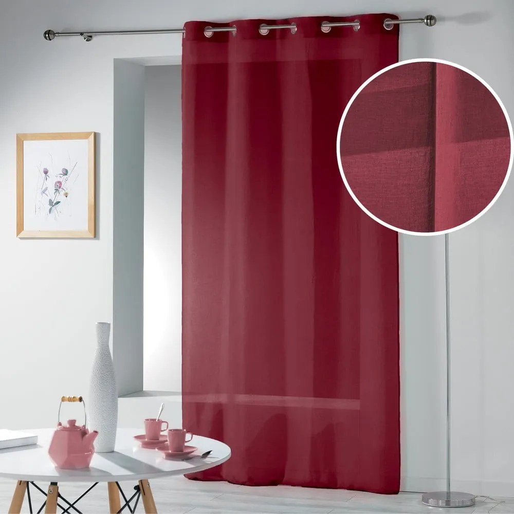 Bordowa firanka 140x240 cm Telma – douceur d'intérieur