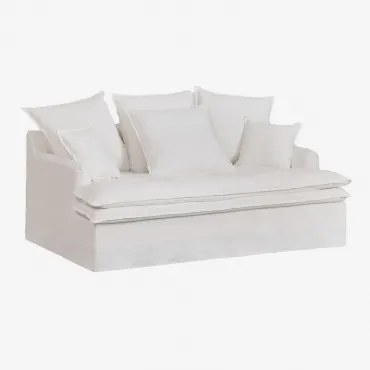 Sofa Z Lnu I Bawełny Lounge Grace Tkaniny Distressed White - Sklum