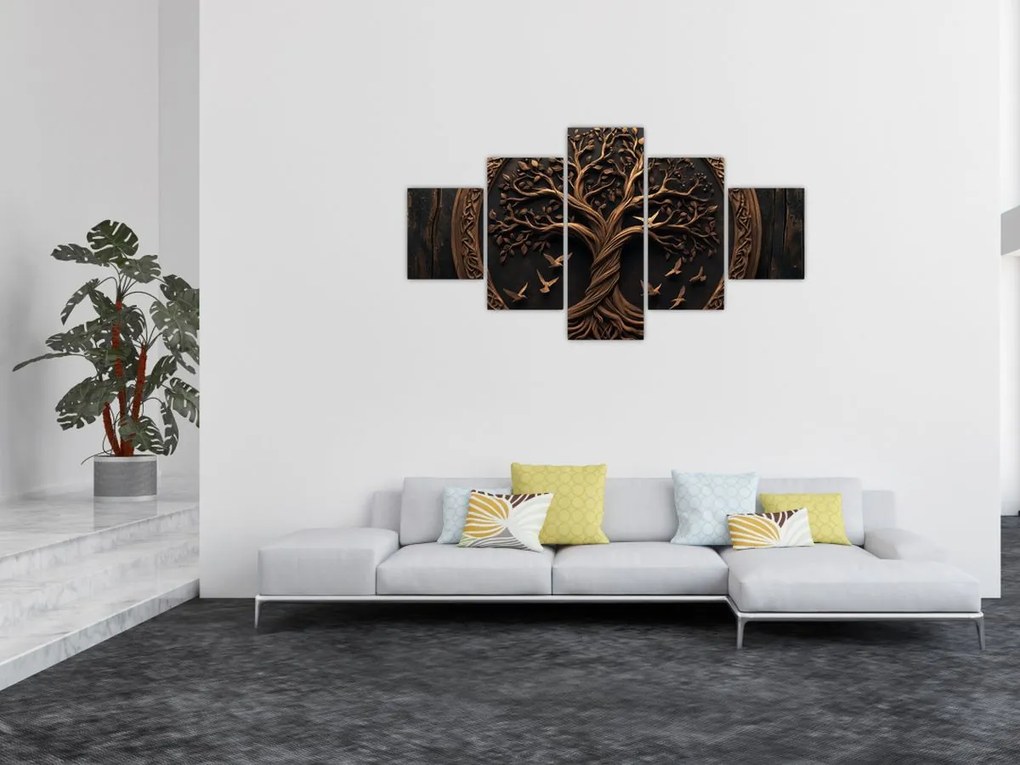 Obraz – Drewniane drzewo życia (125x70 cm)