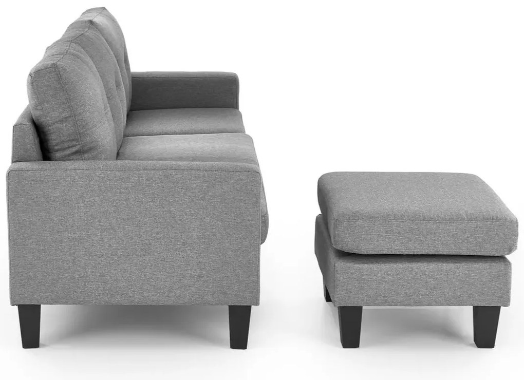 Sofa GERSON szara z podnóżkiem HALMAR