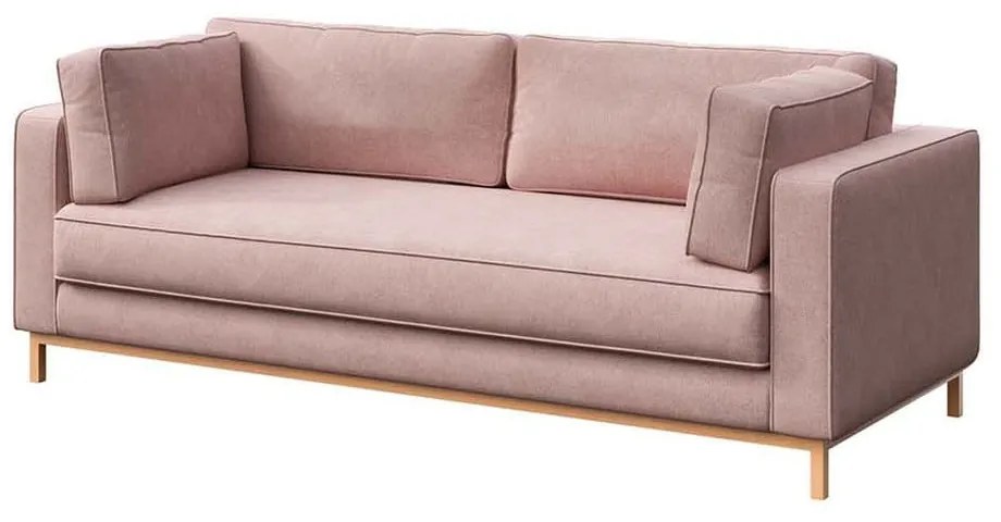 Jasnoróżowa aksamitna sofa 222 cm Celerio – Ame Yens