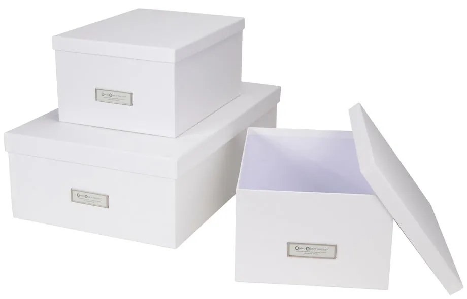 Zestaw 3 białych pudełek Bigso Box of Sweden Inge