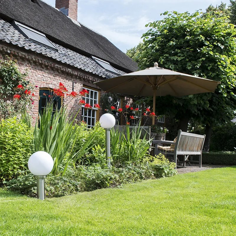 Nowoczesna lampa ogrodowa słupkowa ze stali nierdzewnej 50 cm - Sfera