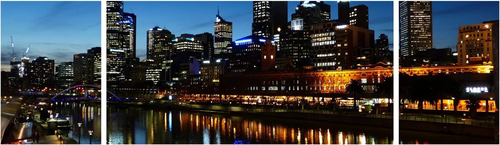 Obraz nocy w Melbourne (170x50 cm)