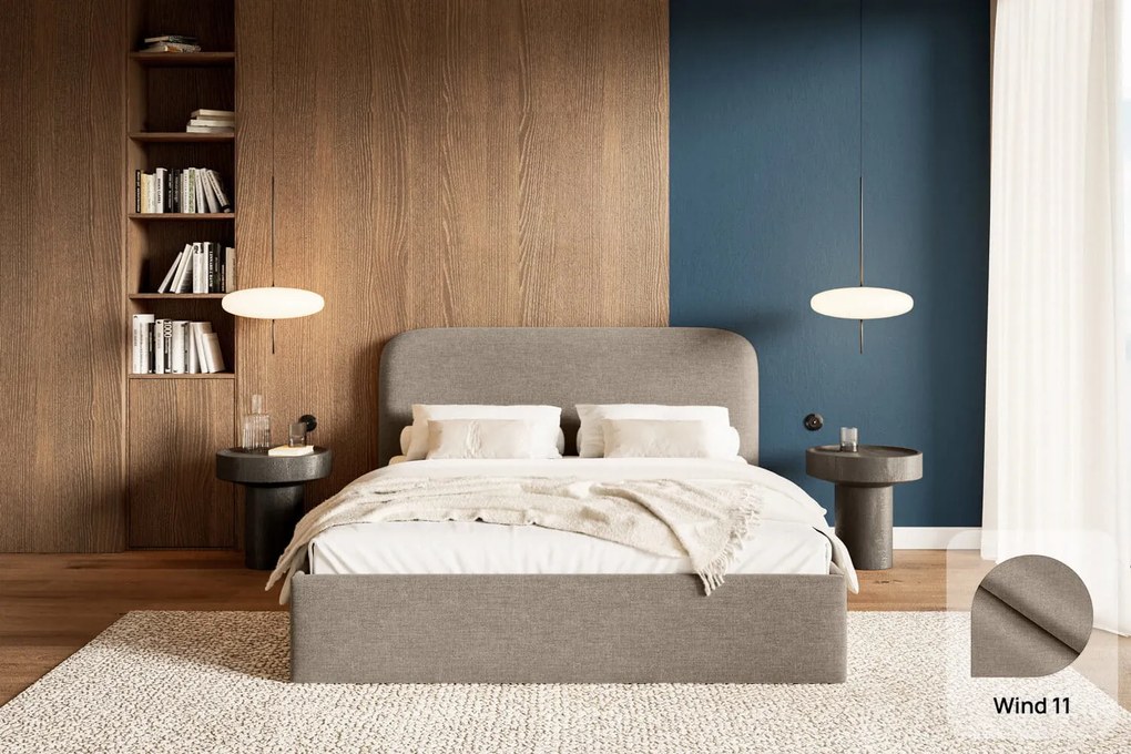 Łóżko Pure 160x200, tkanina WIND 11, stelaż metalowy (bezmateraca)