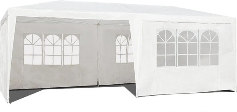Pawilon eventowy 3x6m ze ściankami i oknami - biały namiot imprezowy, altana ogrodowa