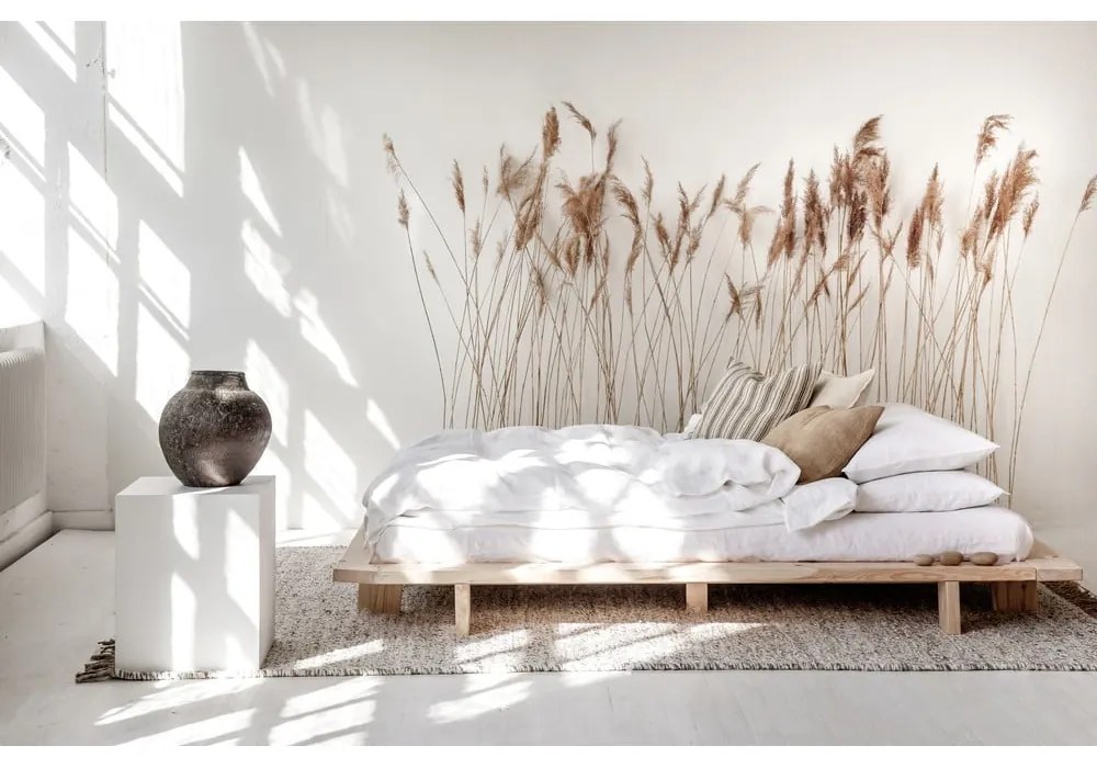 Łóżko dwuosobowe z drewna sosnowego ze stelażem 180x200 cm Japan – Karup Design