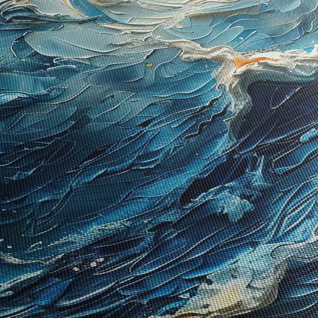 Obraz - Malowanie nieba i morza (z zegarem) (90x30 cm)