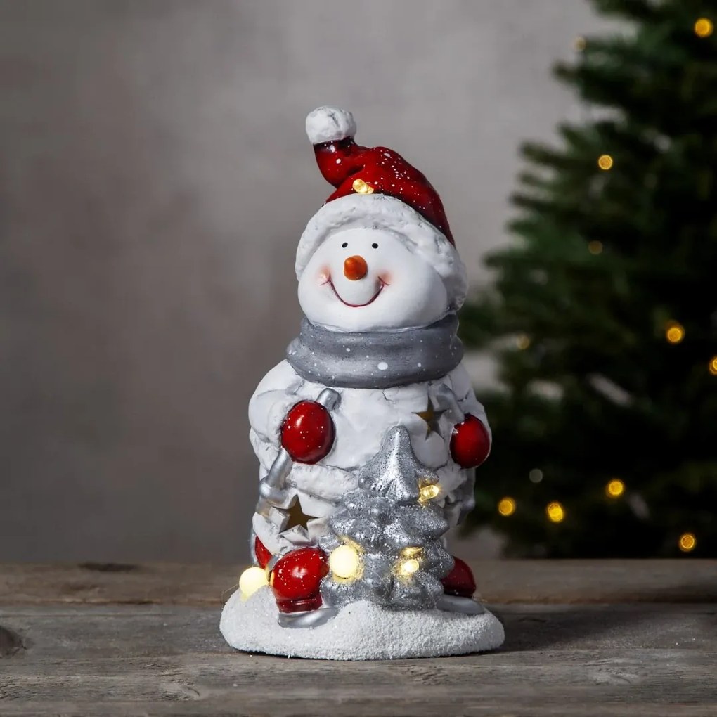 Urocza figurka bałwanka z czerwoną czapką Friends