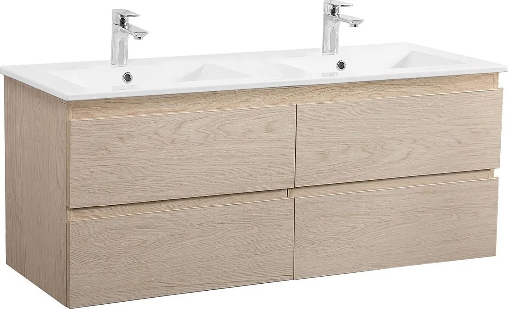 SORRENTO 120 cm podwójna szafka pod umywalkę z blatem ceramicznym