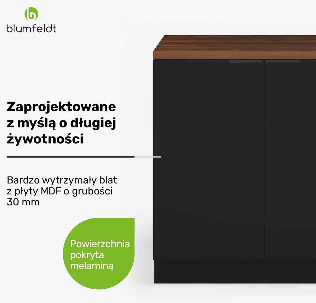 Blumfeldt WoodVista szafka pod zlewozmywak, solidna, zawiasy Soft-Close