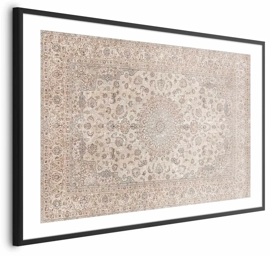 Plakat Piaskowy dywan 30x21 cm z ramą czarną z marginesem ARTGEIST B