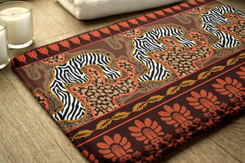 Dywanik łazienkowy Dywanik łazienkowy Afryka Zwierzęta Abstrakcja