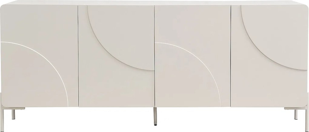 Komoda 4-drzwiowa z MDF – Beżowa – ZELINARO