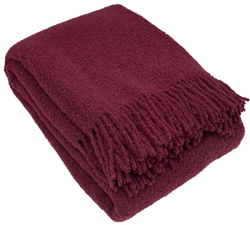 Pled Boucle 140x200cm red wine