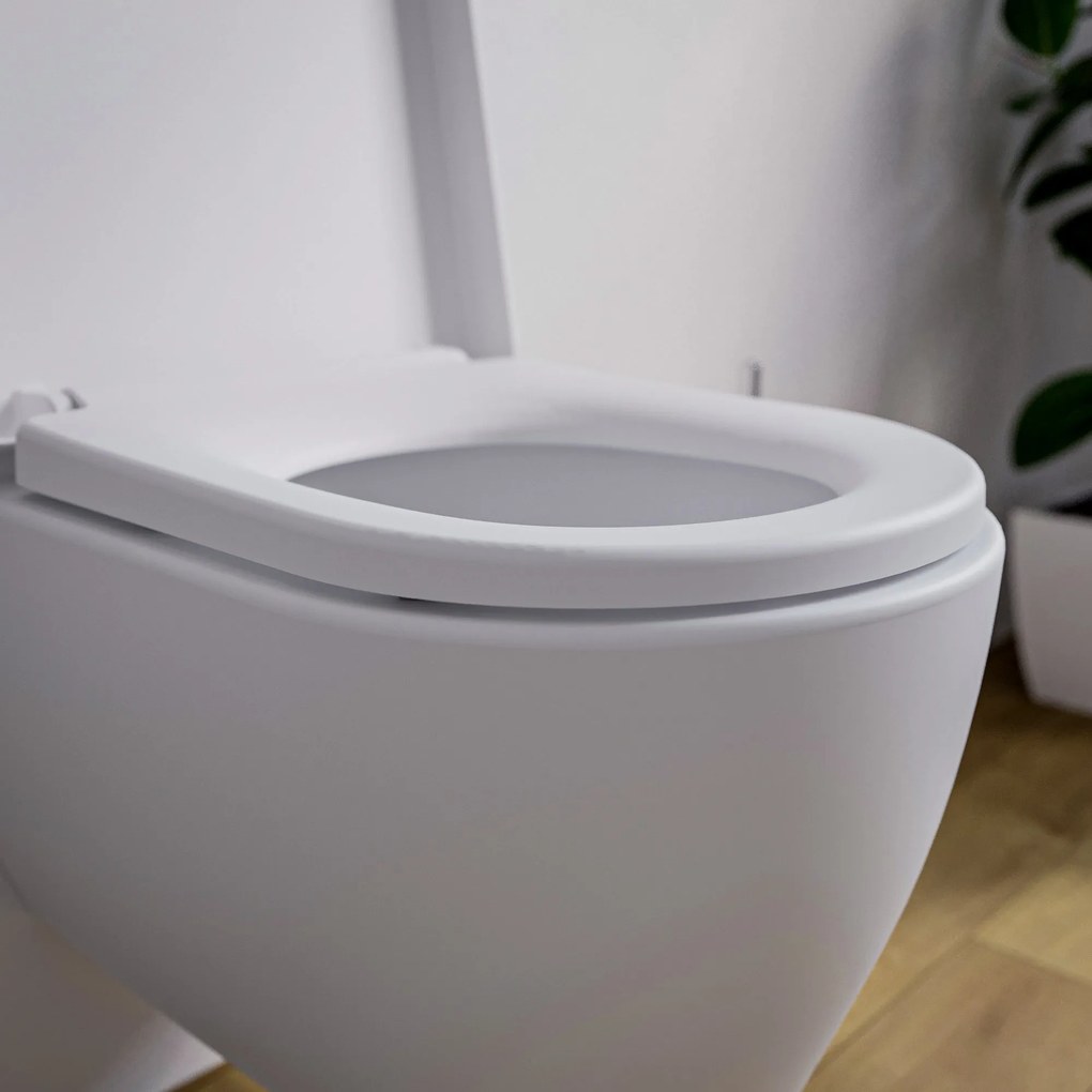 Miska WC wisząca bezkołnierzowa NT2038Deska wolnoopadająca Soft-Close - Wersja krótka