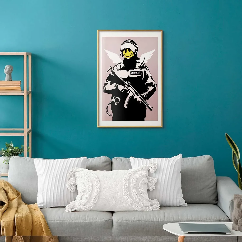 Plakat Policjant 29,7x42 cm z ramą złotą z marginesem ARTGEIST B
