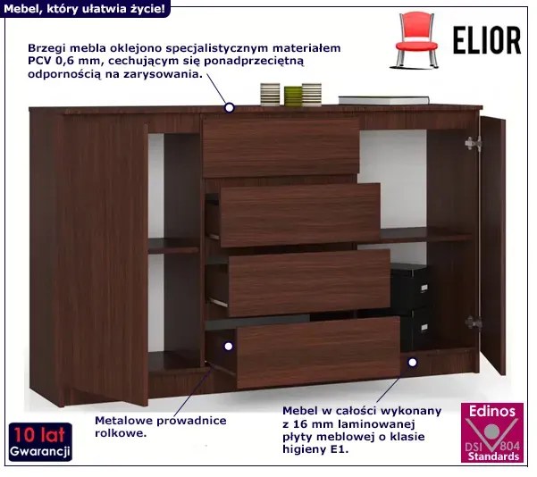 Komoda wenge matowa do salonu W1-D71
