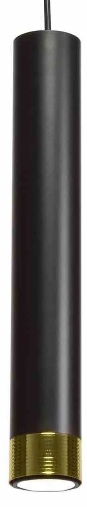 Lampa wisząca tuba, nad stół, wyspę, czarna/złota DANI BLACK/GOLD 1xGU10
