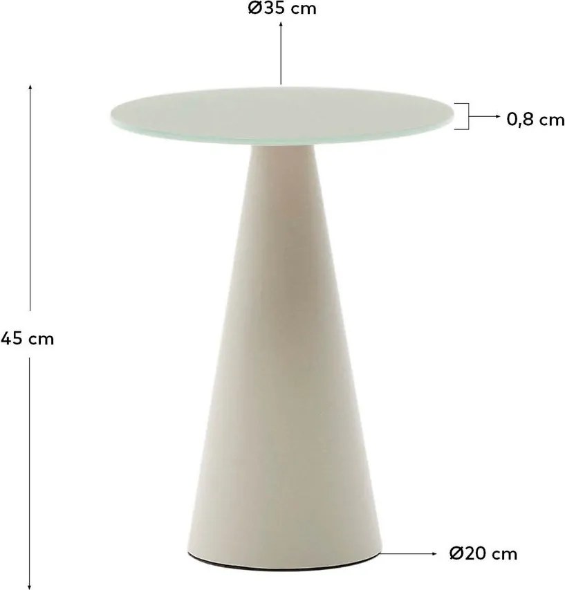 Okrągły stolik ze szklanym blatem ø 35 cm Wilshire – Kave Home