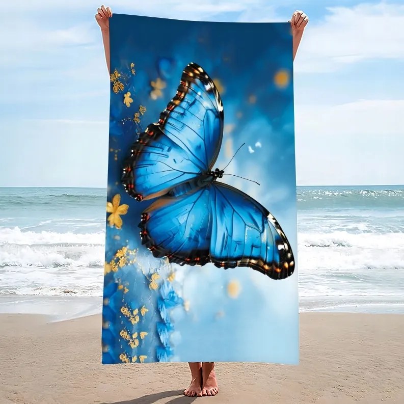 Ręcznik plażowy DREAMING 100x180 cm niebieski, 100% mikrofibra