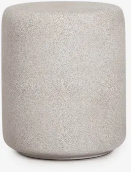Stolik Nocny Ø35 Cm Z Betonu Elyndra Sand Grey - Sklum