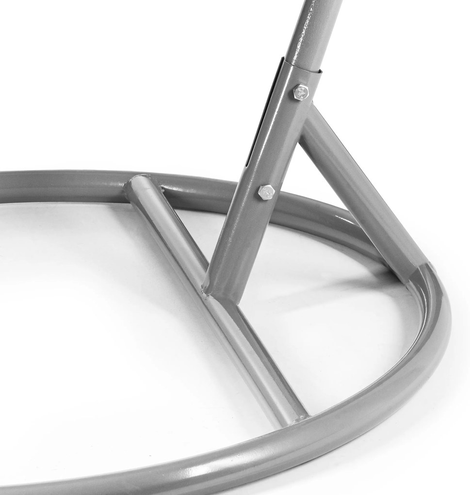 Szary fotel wiszący KOKON ze stojakiem