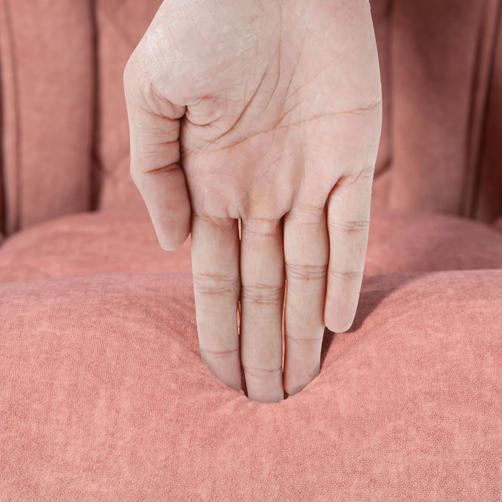 Vinsetto Ergonomiczne Krzesło Biurowe z Masażem, z Podnóżkiem, Obrotowe, na Kółkach, Różowe