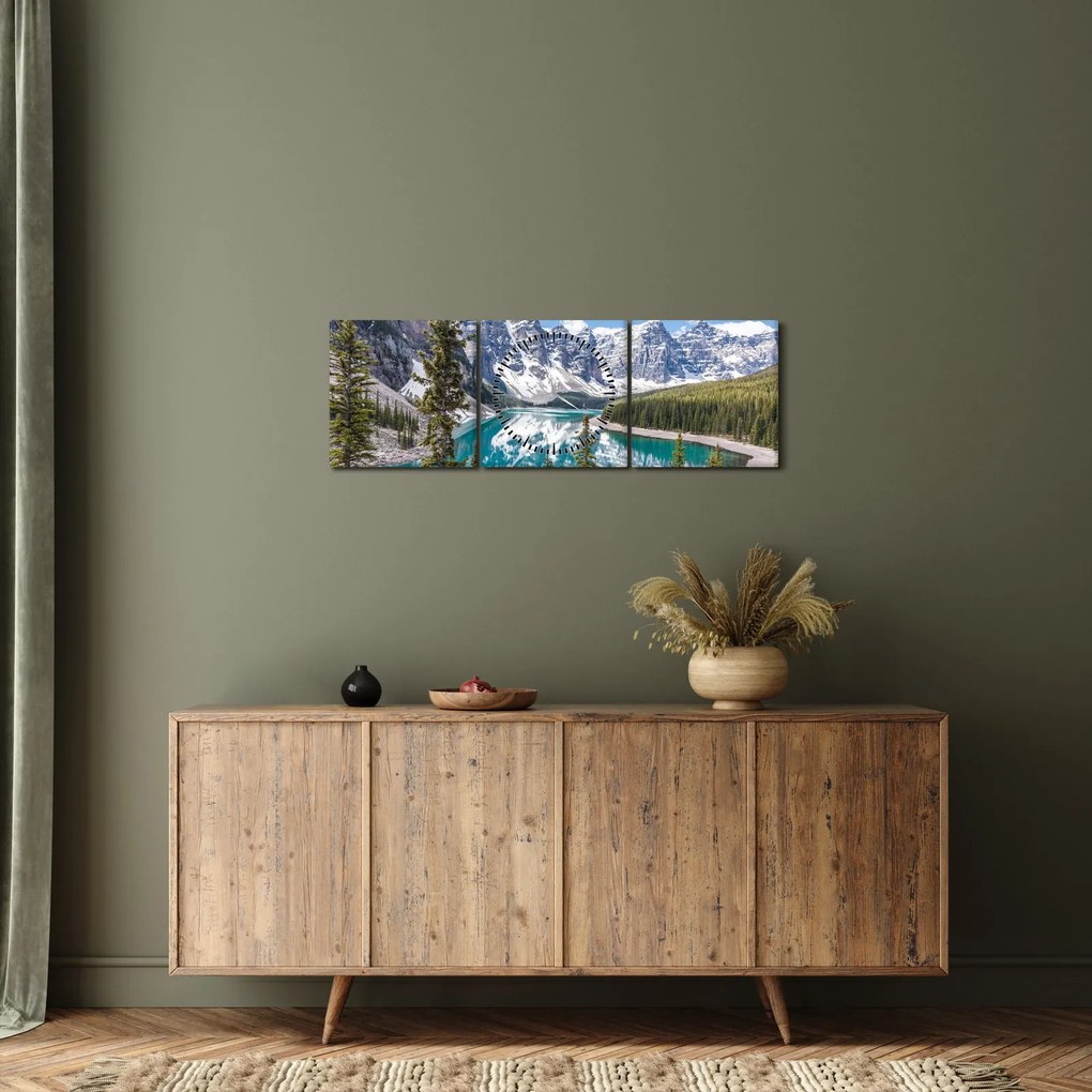 Obraz - Park Narodowy Banff (z zegarem) (90x30 cm)