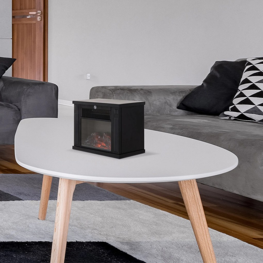 Kominek Elektryczny Stojący 1200w Homcom Czarny
