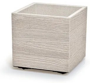 Doniczka MADERA SQUARE ECO WOOD 38,5 cm, biały ECO, L