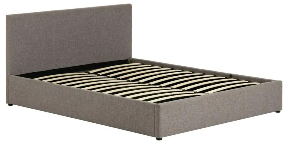 Szare tapicerowane łóżko dwuosobowe ze schowkiem i stelażem 180x200 cm Nahiri – Kave Home