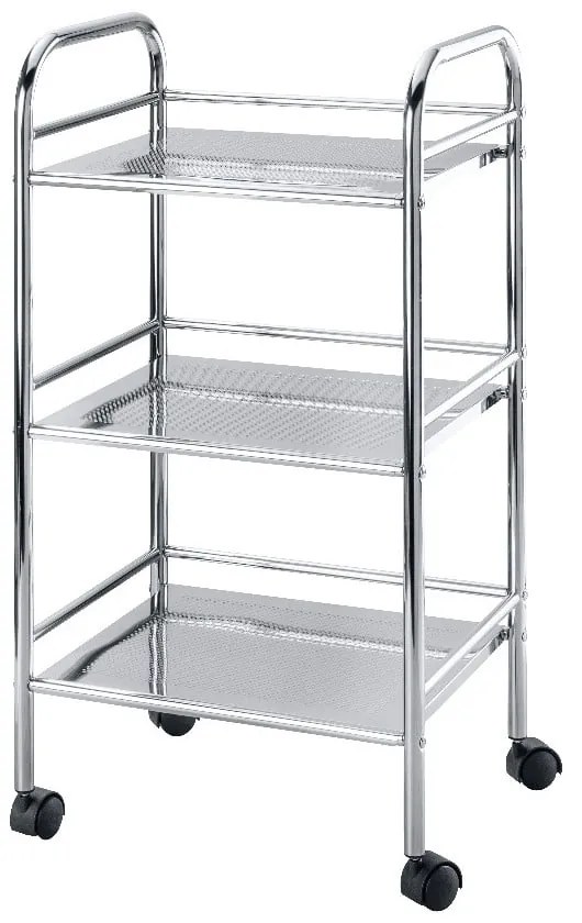Metalowy regał w kolorze srebra na kółkach 41x75 cm – Wenko