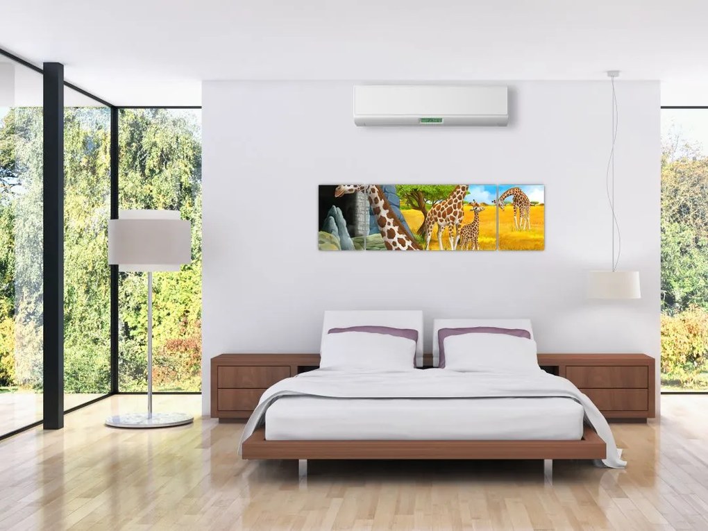 Obraz - Rodzina żyraf (170x50 cm)