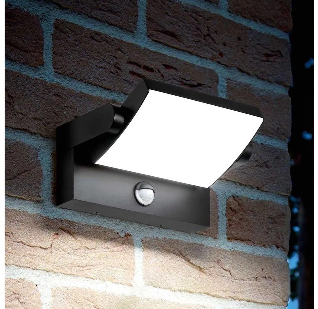 Ideal Lux -LED Kinkiet zewnętrzy z czujnikiem SWIPE LED/21W/230V CRI 90 IP54 czarny