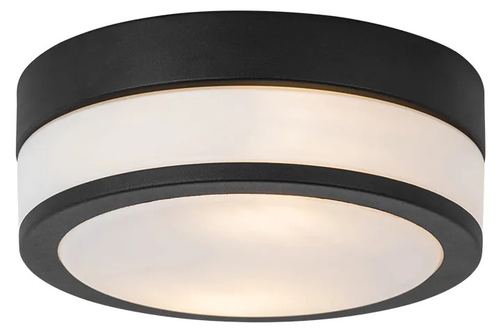 Nowoczesna lampa sufitowa zewnętrzna czarna 23 cm IP44 - Flavi