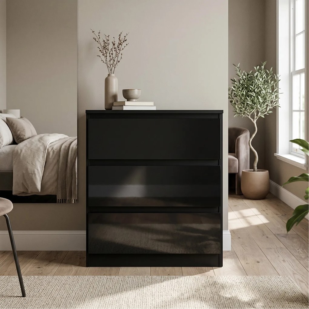 Komoda NUDO 70 cm do Salonu Sypialni Czarny