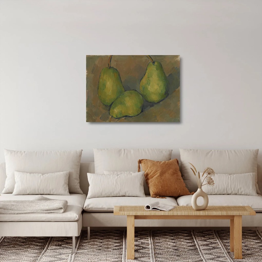 Obraz na szkle - Paul Cézanne, Three Pears, reprodukcje (70x50 cm)