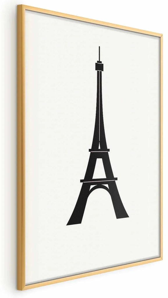 Plakat Wieża Eiffla 21x30 cm z ramą złotą bez marginesu ARTGEIST B