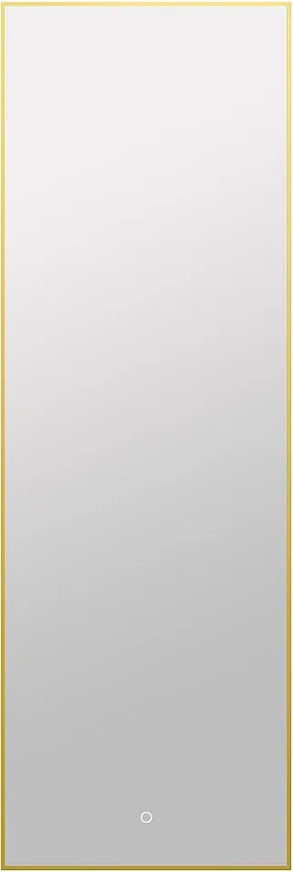 Podświetlane prostokątne lustro łazienkowe z funkcją przeciw parowaniu i przyciskiem dotykowym - Złota rama - 50 x 150 cm - ORINELIA