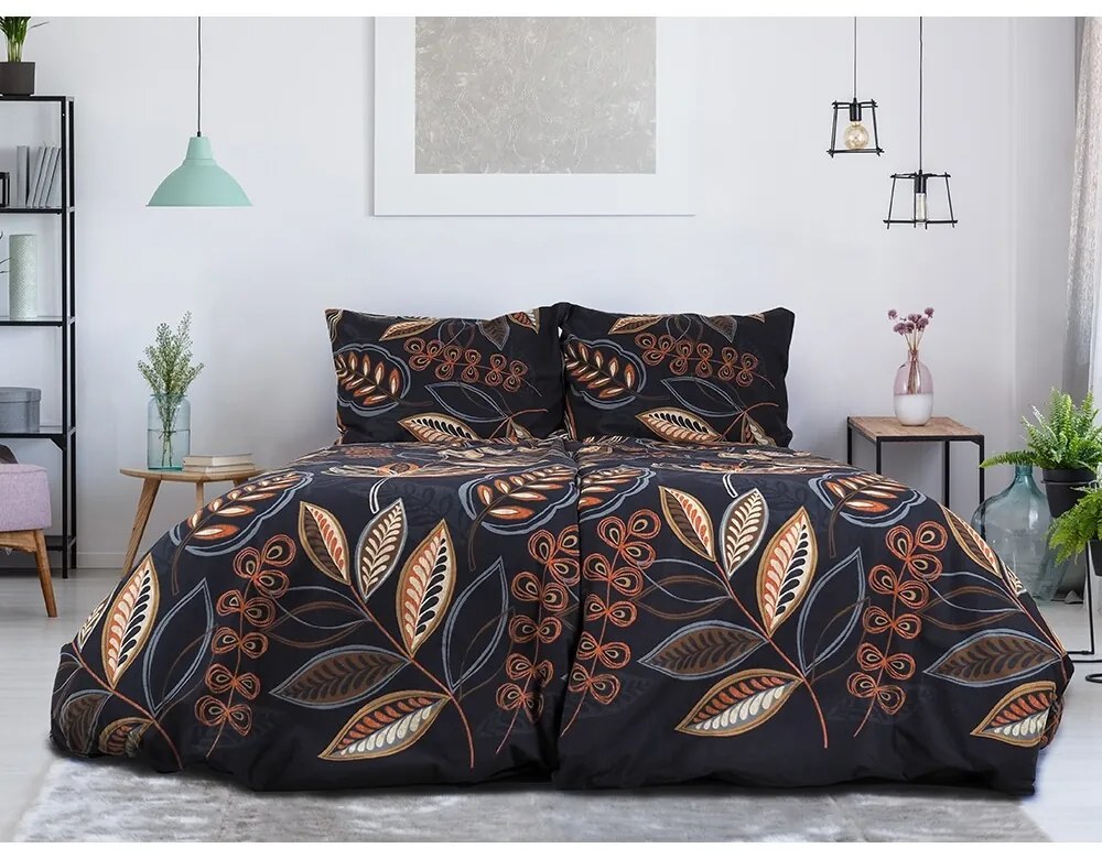 B.E.S. Petrovice Flanelowa pościel Noční listí,140 x 200 cm, 70 x 90 cm