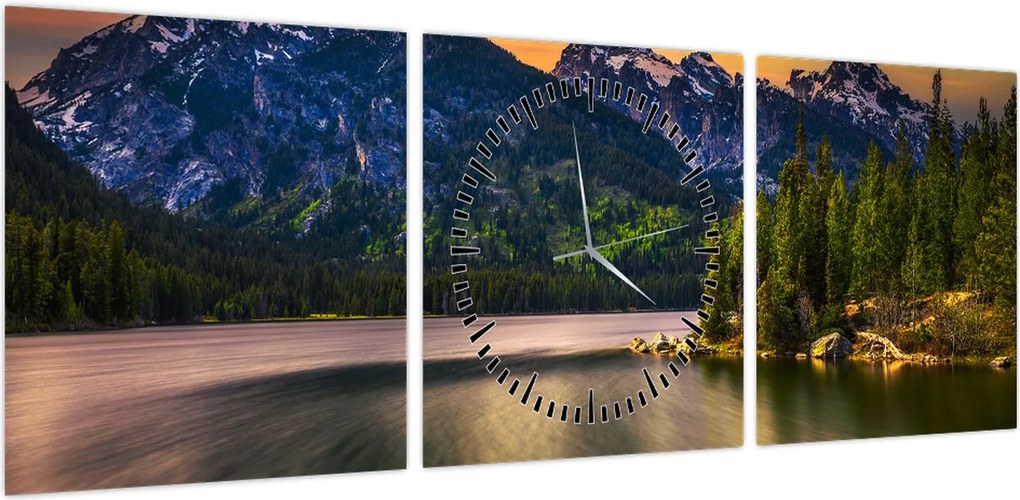 Obraz - Park Narodowy Grand Teton (z zegarem) (90x30 cm)